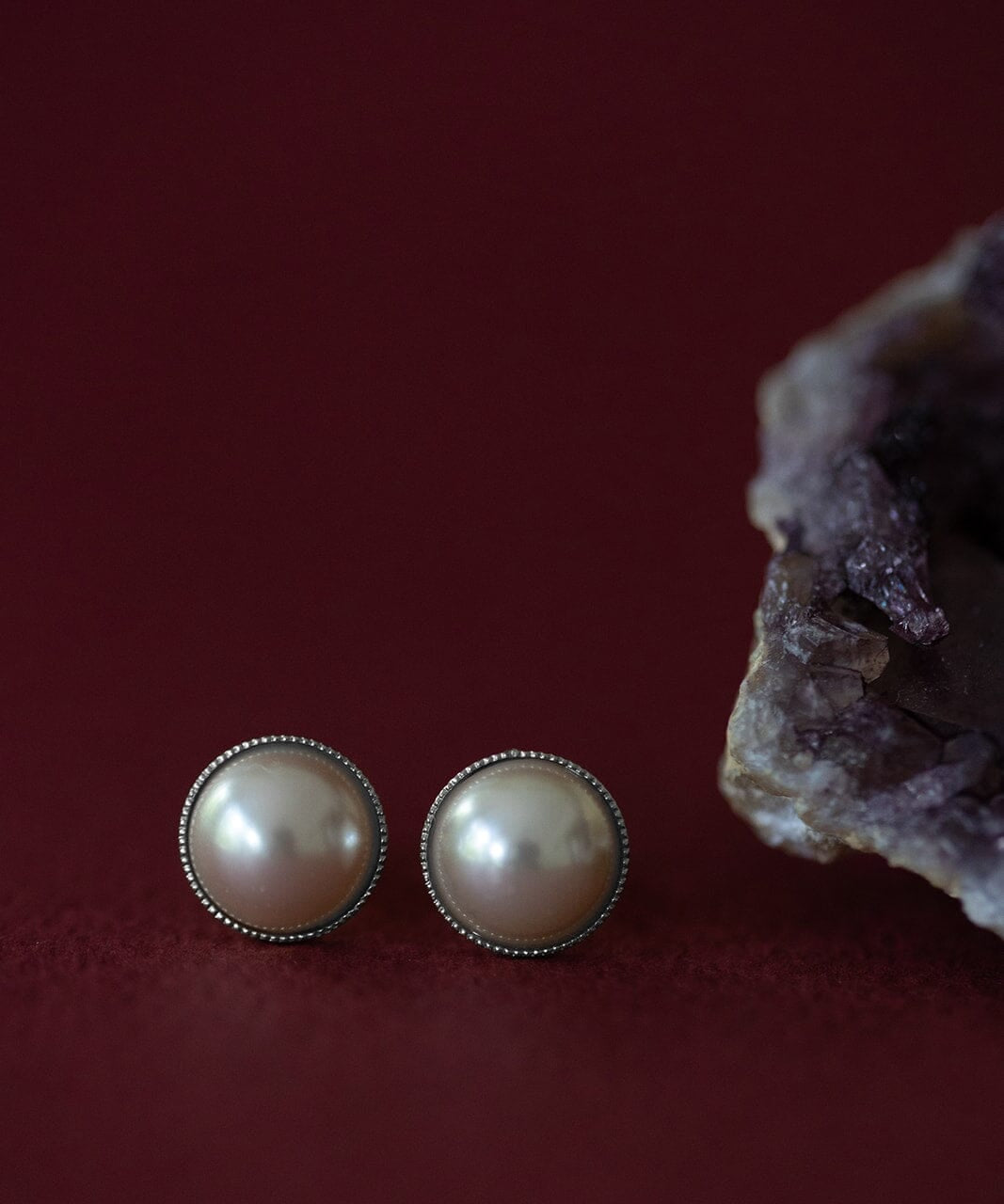 Mini Boucles d'Oreilles Puces Nélya Argent Perles Boucles d'oreilles Monsieur Simone