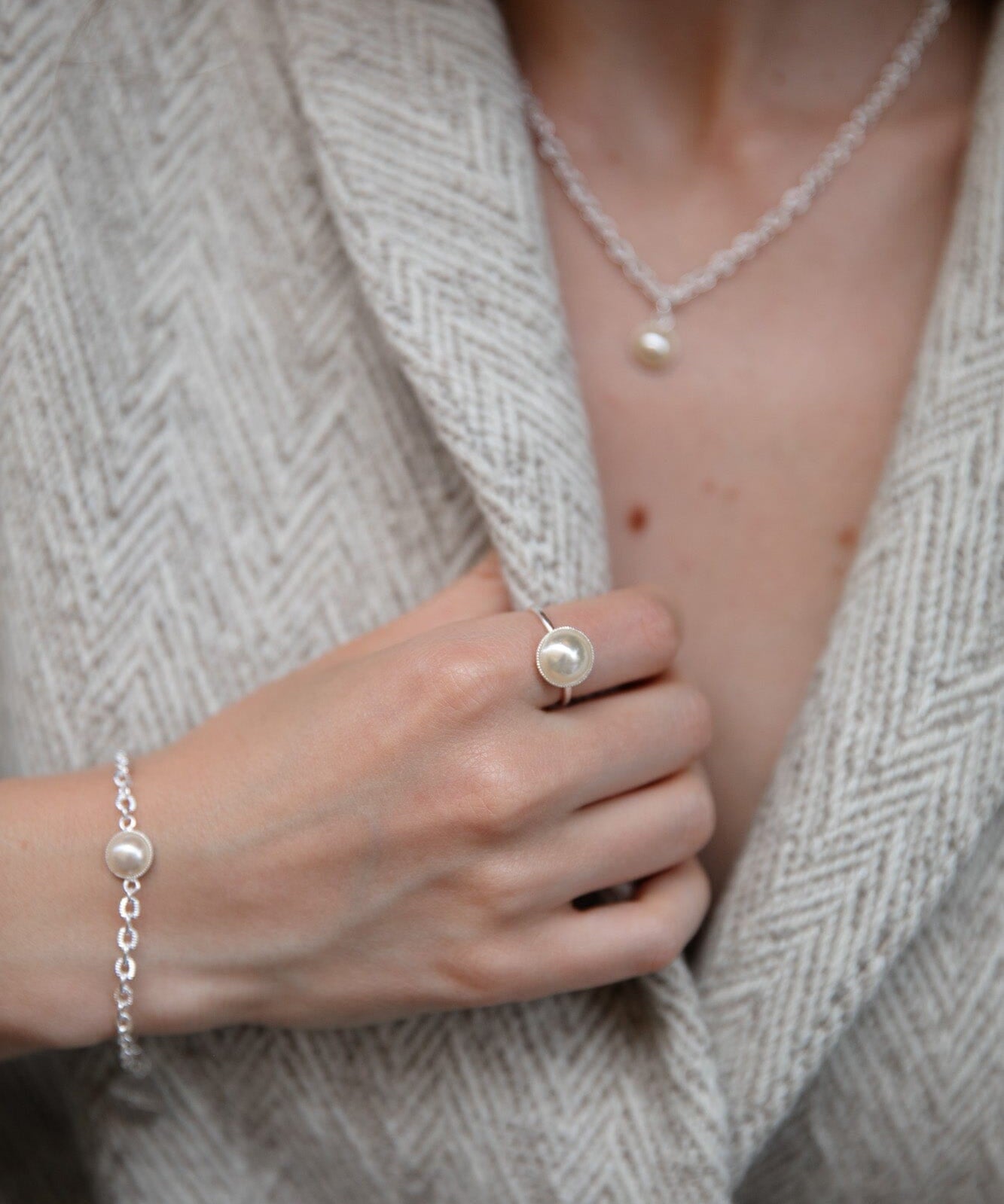 Mini Bracelet Nélya Argent Perle Bracelets Monsieur Simone