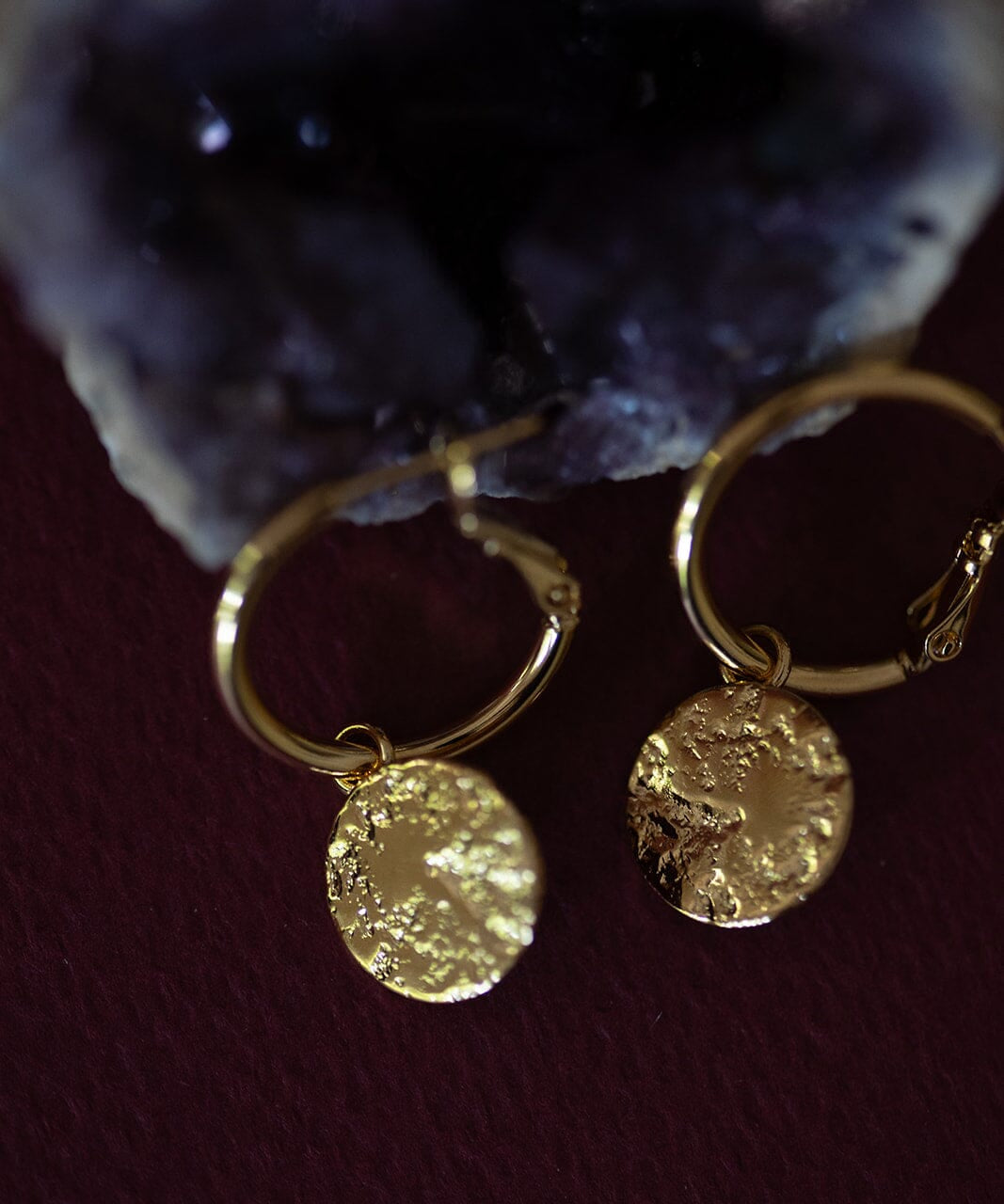 Mini Créoles Hestia Or Ronds Martelés Boucles d'Oreilles Monsieur Simone