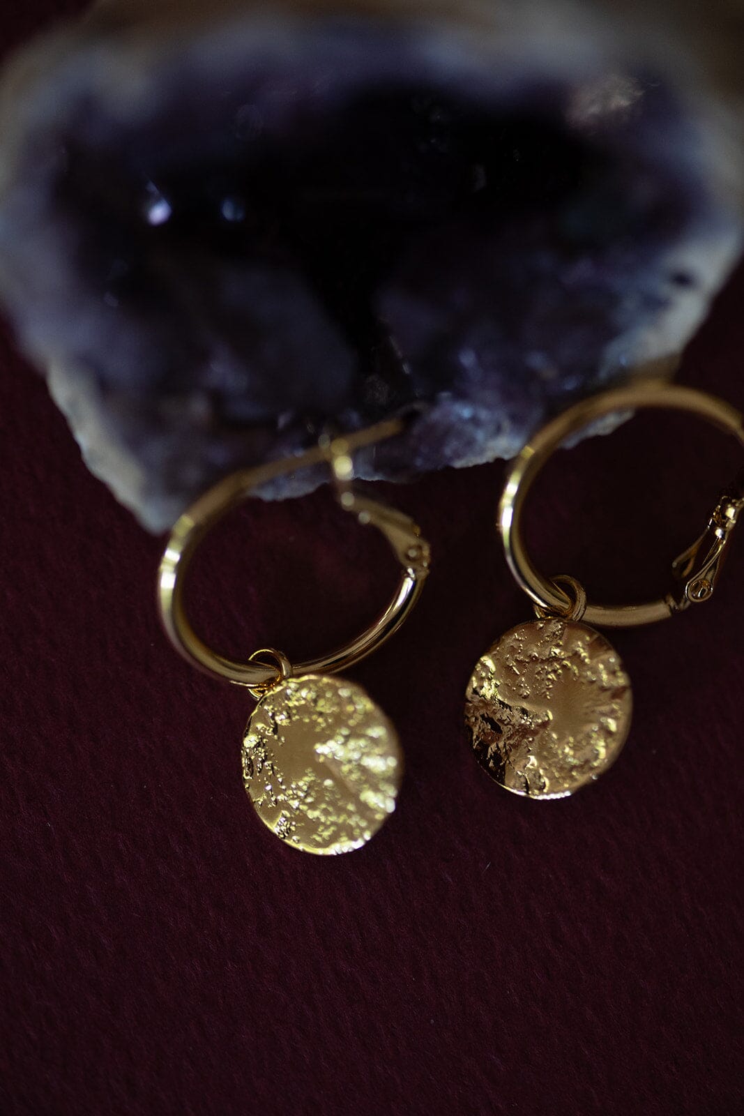 Mini Créoles Hestia Or Ronds Martelés Boucles d'Oreilles Monsieur Simone