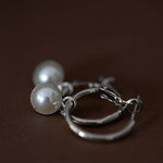 Mini Créoles Nélya Argent Perles Boucles d'Oreilles Monsieur Simone