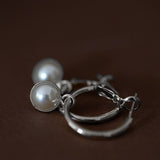 Mini Créoles Nélya Argent Perles Boucles d'Oreilles Monsieur Simone
