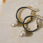 Mini Créoles Nélya Argent Perles Boucles d'Oreilles Monsieur Simone