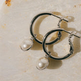 Mini Créoles Nélya Argent Perles Boucles d'Oreilles Monsieur Simone