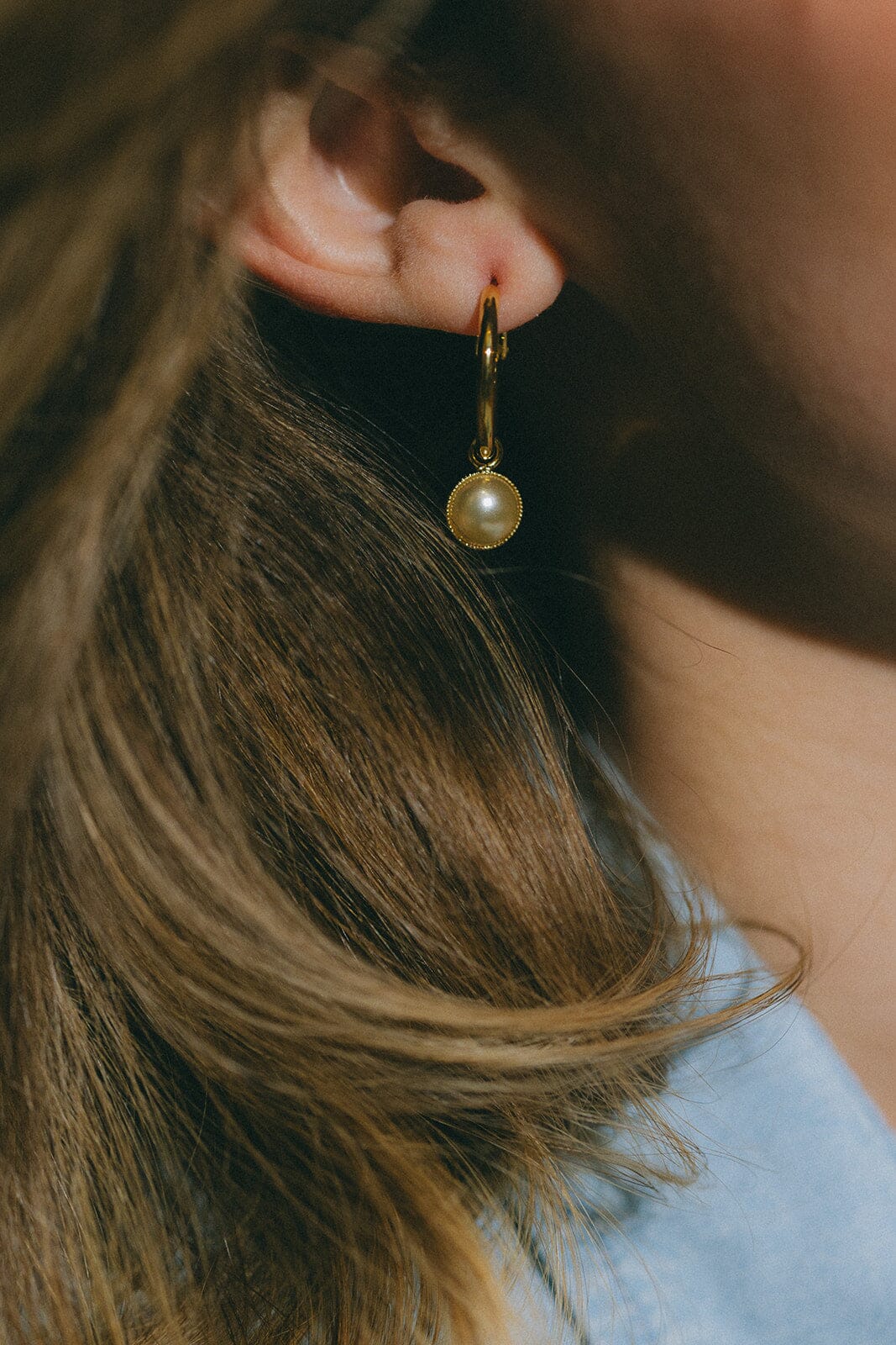 Mini Créoles Nélya Or Perles Boucles d'Oreilles Monsieur Simone