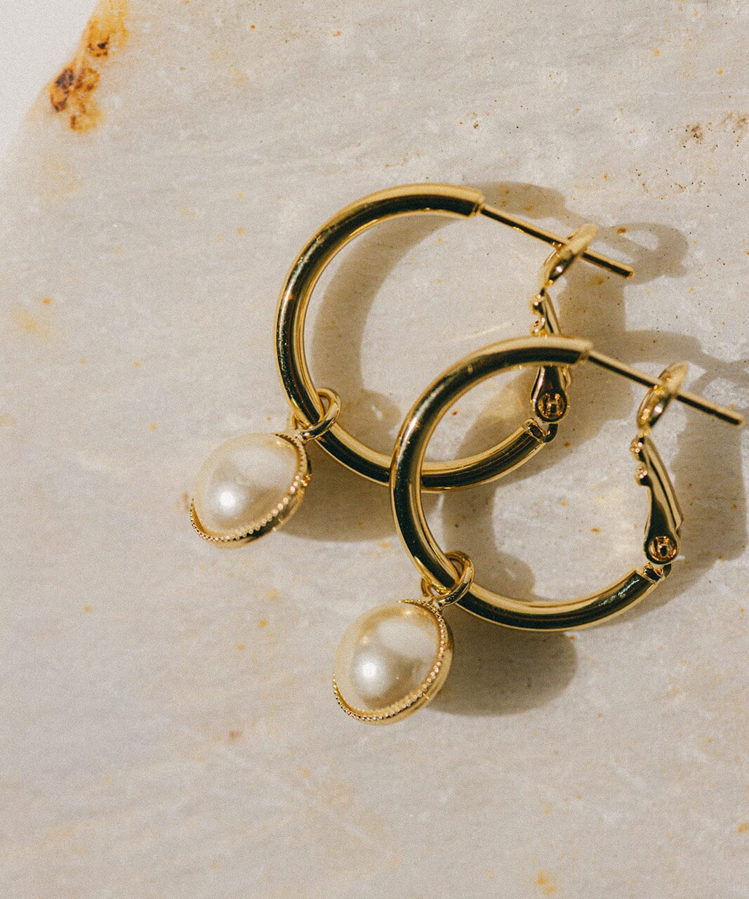 Mini Créoles Nélya Or Perles Boucles d'Oreilles Monsieur Simone