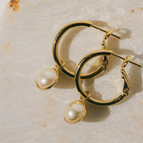 Mini Créoles Nélya Or Perles Boucles d'Oreilles Monsieur Simone