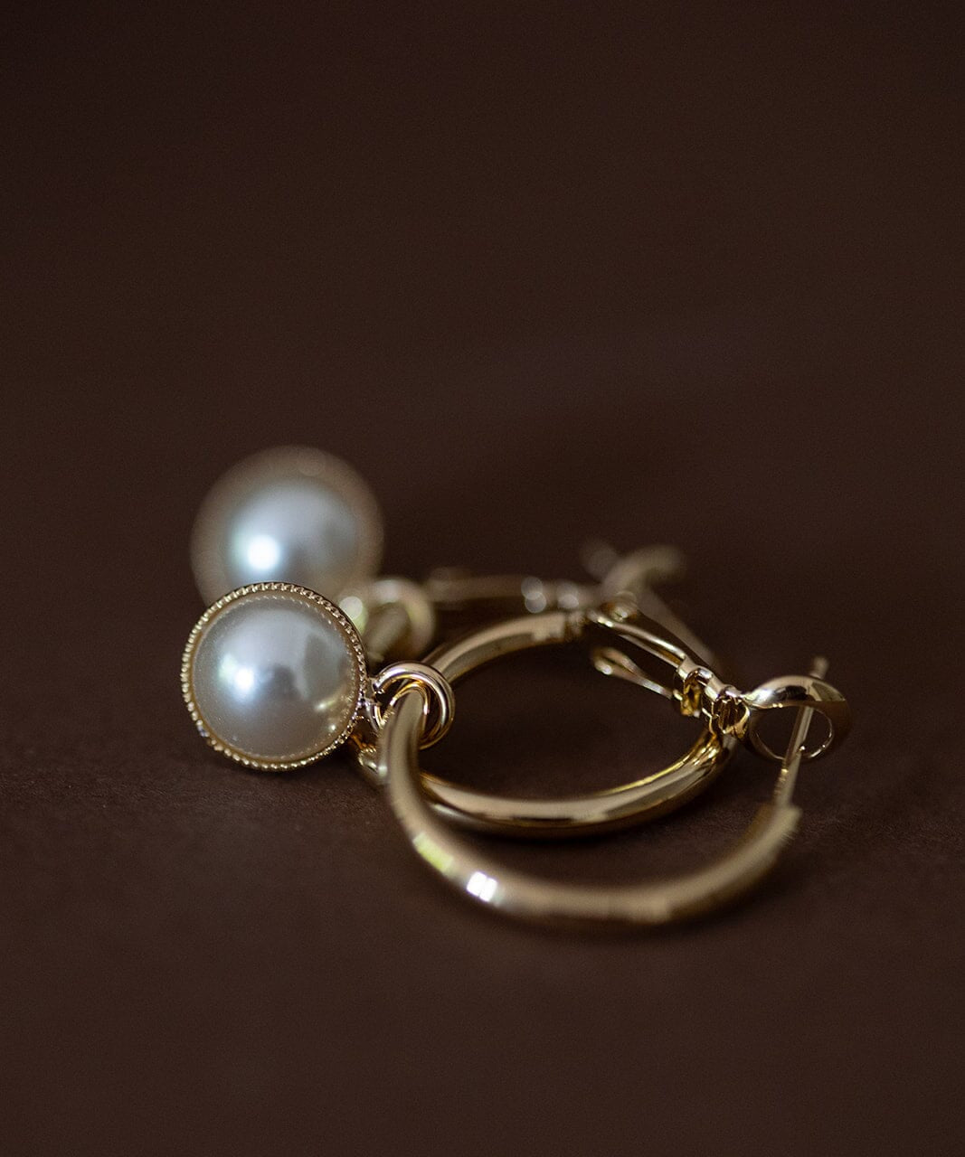 Mini Créoles Nélya Or Perles Boucles d'Oreilles Monsieur Simone