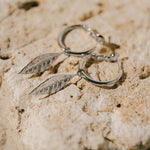 Mini Créoles Thalie Argent Feuilles Boucles d'Oreilles Monsieur Simone