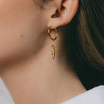 Mini Créoles Thalie Argent Feuilles Boucles d'Oreilles Monsieur Simone