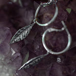 Mini Créoles Thalie Argent Feuilles Boucles d'Oreilles Monsieur Simone