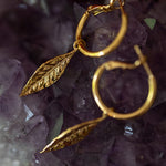 Mini Créoles Thalie Or Feuilles Boucles d'Oreilles Monsieur Simone