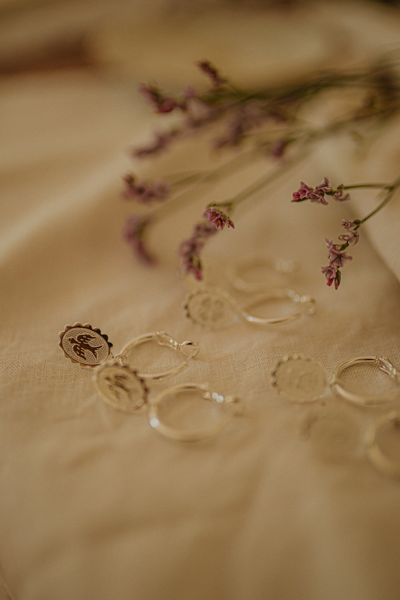 Mini Créoles Thémis Colombes Argent Boucles d'Oreilles Monsieur Simone