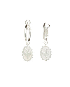 Mini Créoles Thémis Colombes Argent Boucles d'Oreilles Monsieur Simone