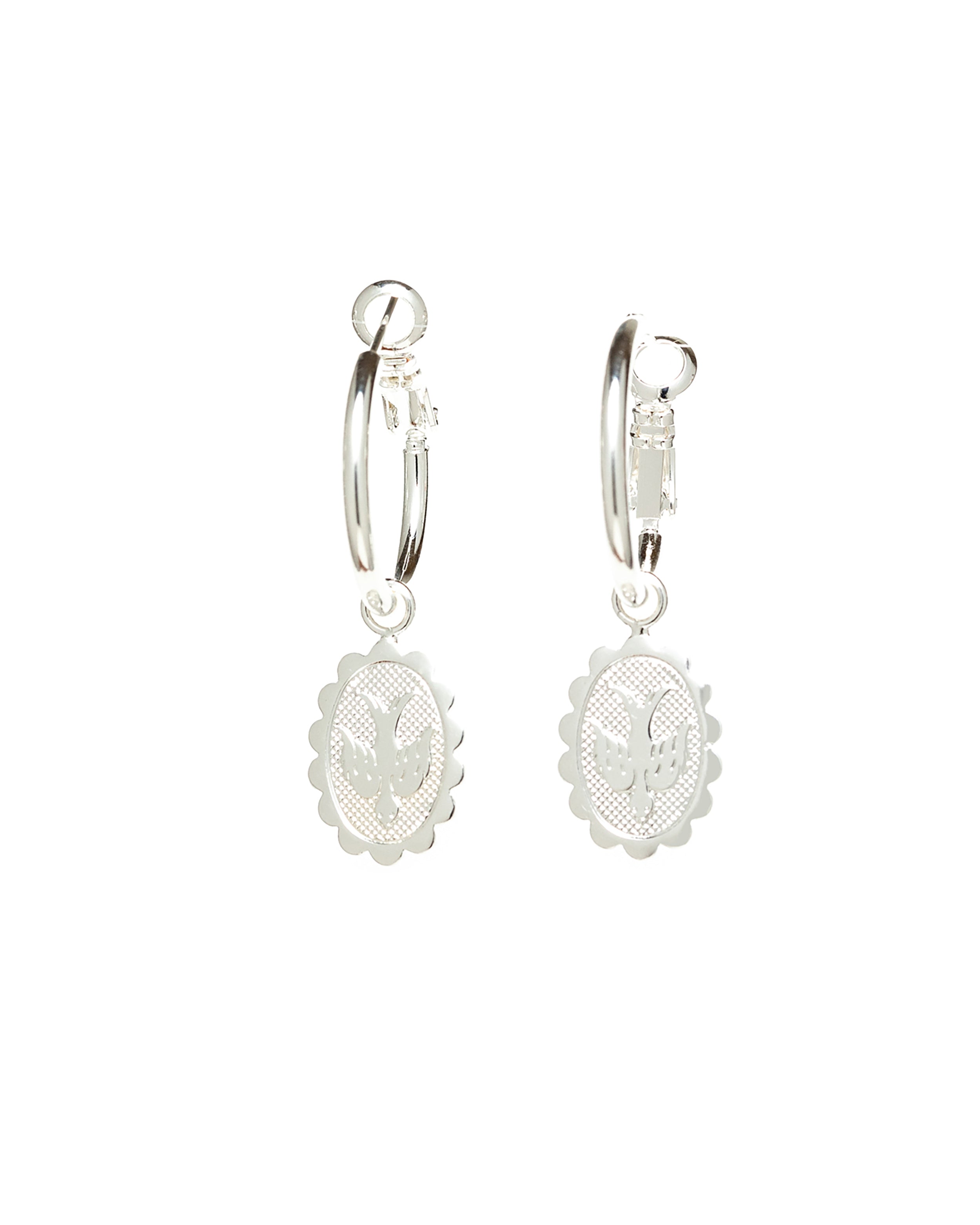 Mini Créoles Thémis Colombes Argent Boucles d'Oreilles Monsieur Simone