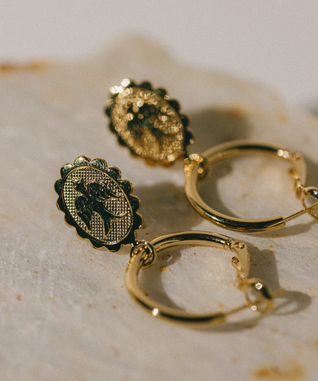 Mini Créoles Thémis Colombes Or Boucles d'Oreilles Monsieur Simone