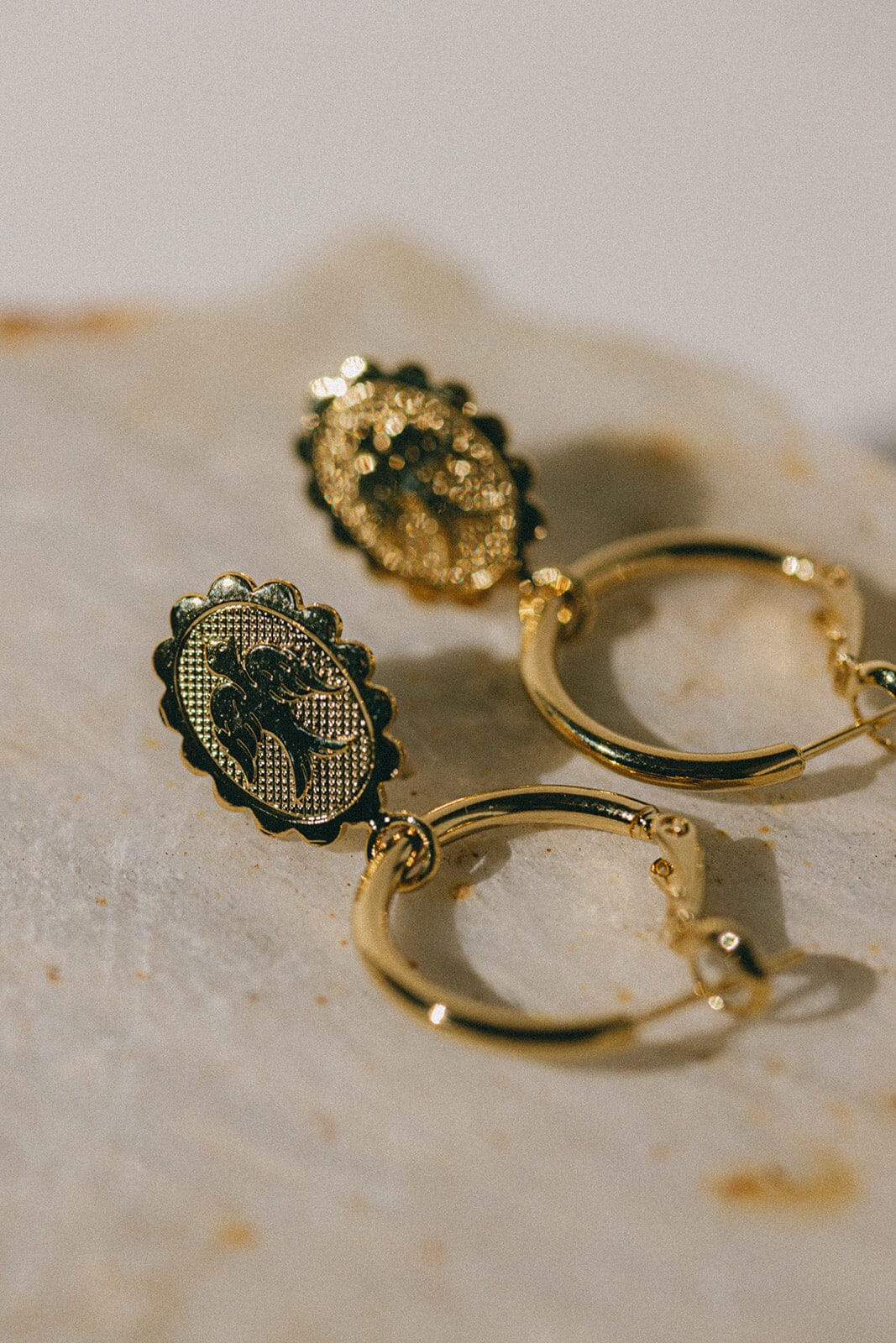 Mini Créoles Thémis Colombes Or Boucles d'Oreilles Monsieur Simone