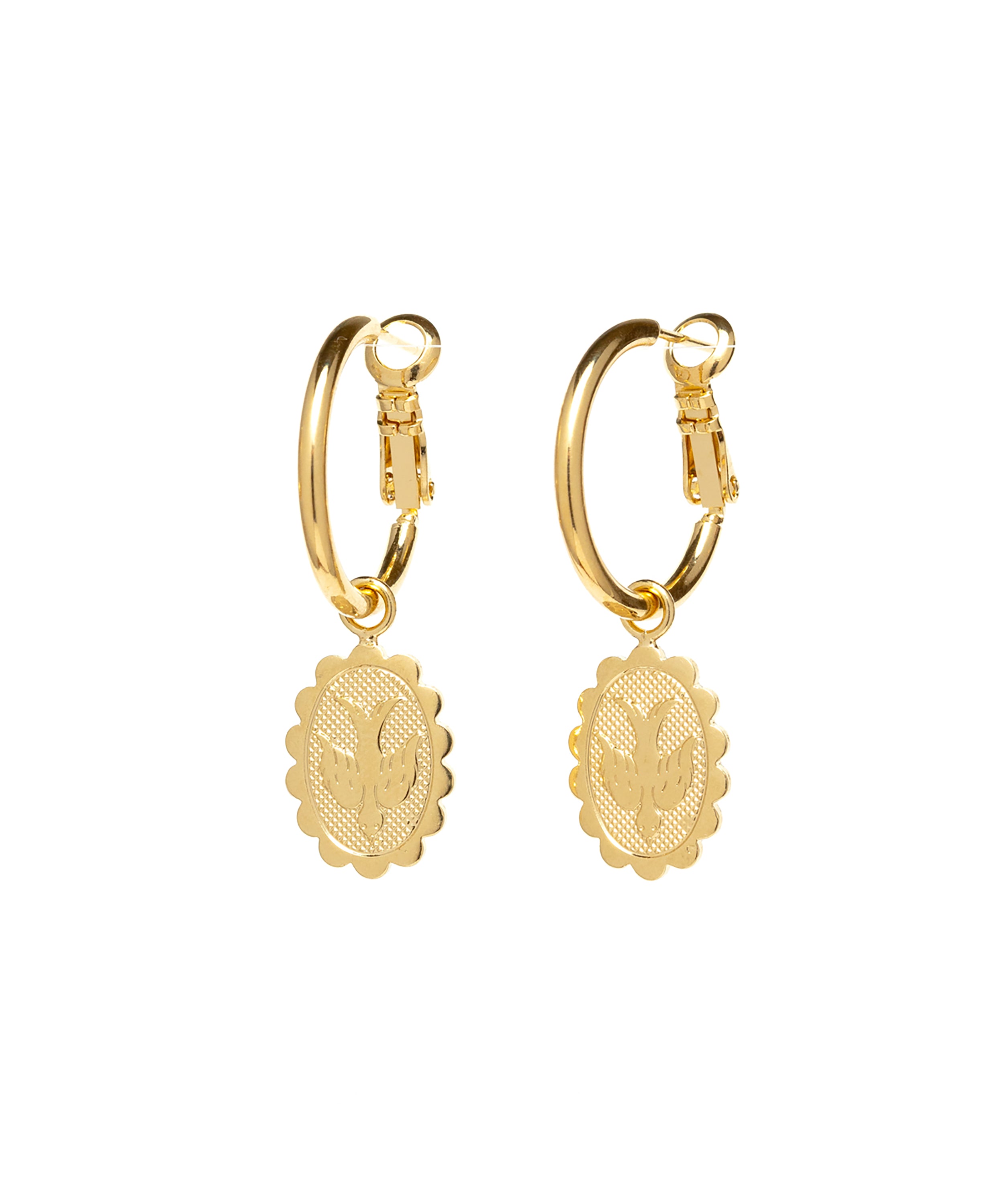 Mini Créoles Thémis Colombes Or Boucles d'Oreilles Monsieur Simone