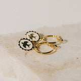 Mini Créoles Thémis Colombes Or Ivoire Boucles d'Oreilles Monsieur Simone