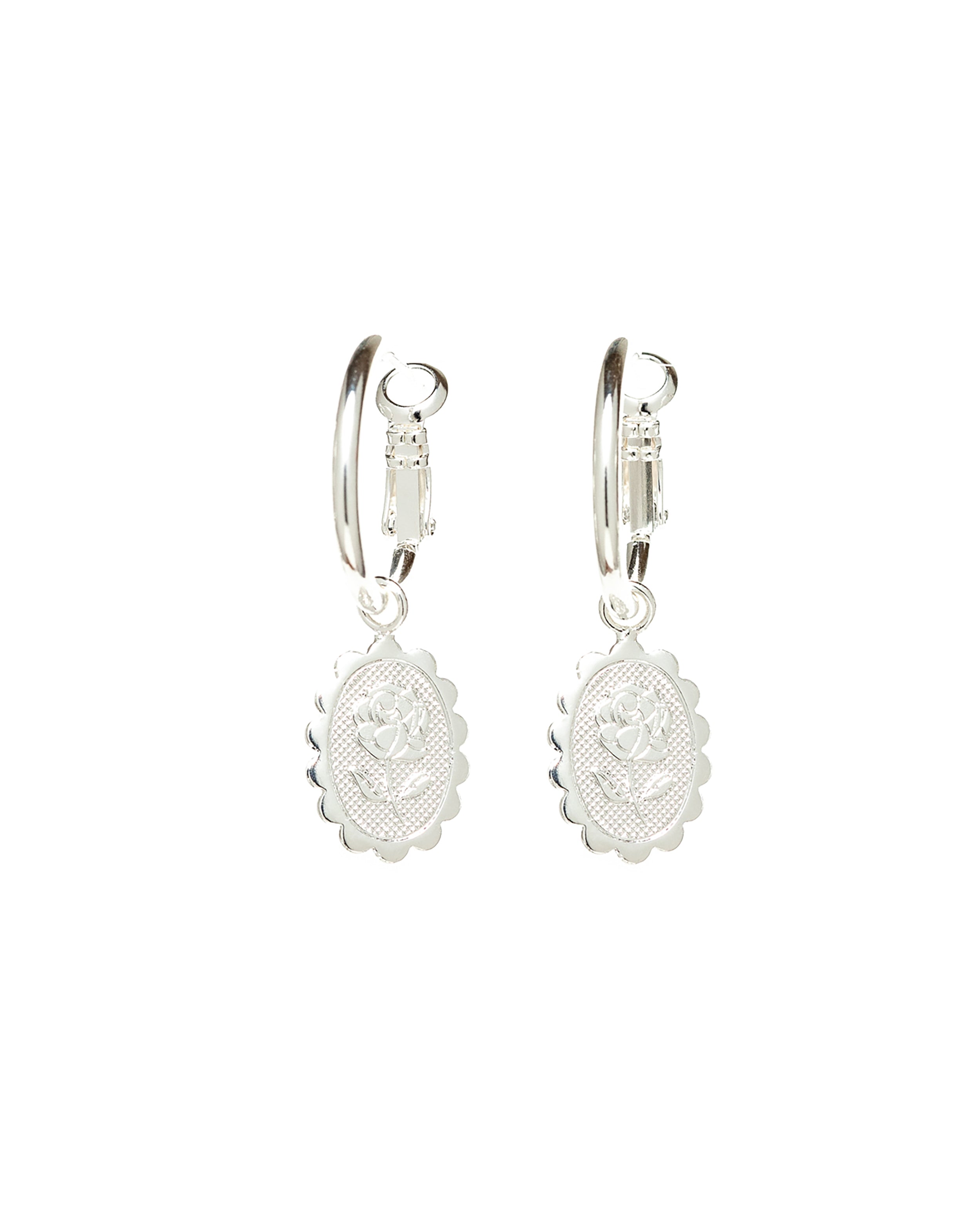 Mini Créoles Thémis Fleurs Argent Boucles d'Oreilles Monsieur Simone
