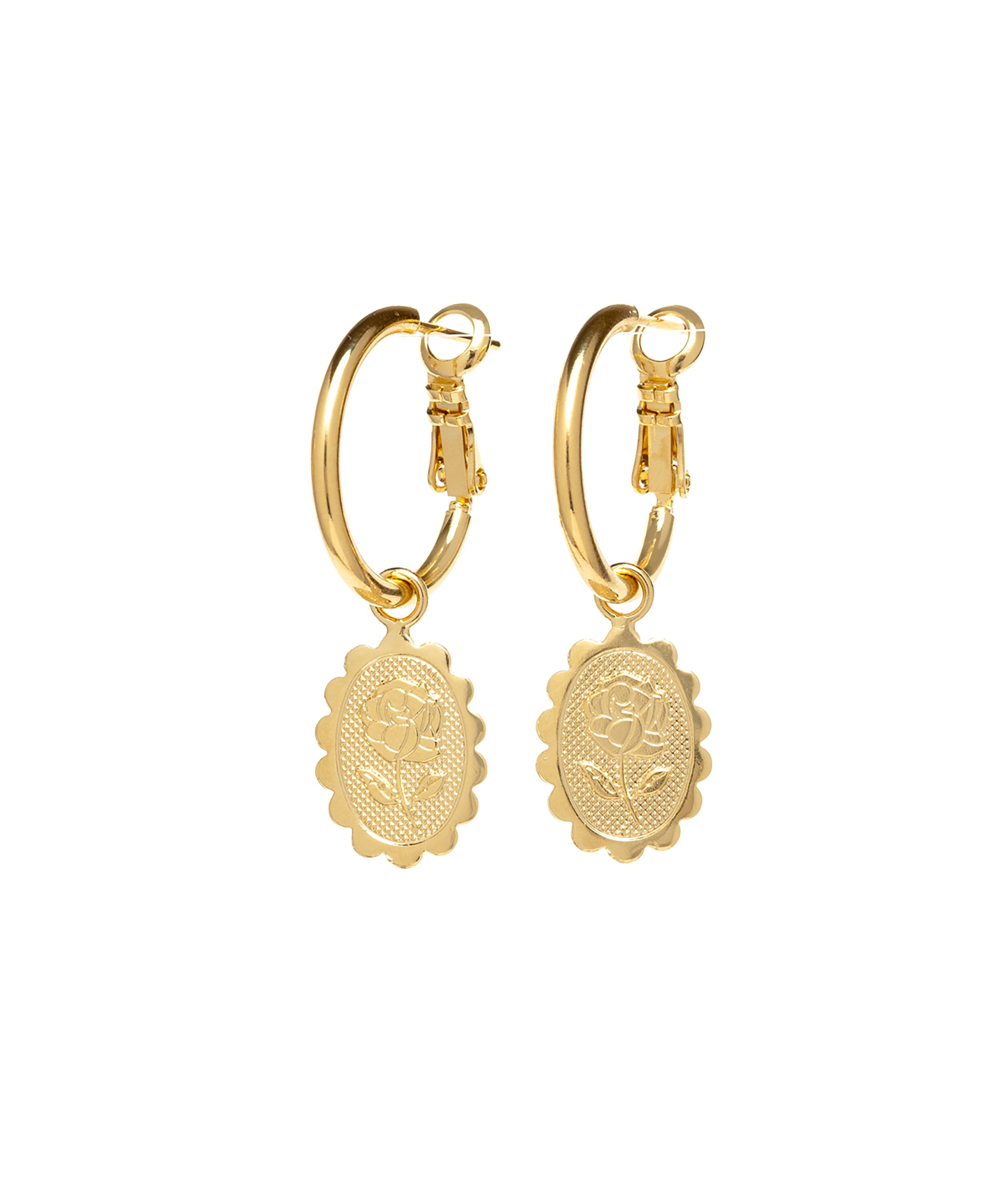 Mini Créoles Thémis Fleurs Or Boucles d'Oreilles Monsieur Simone