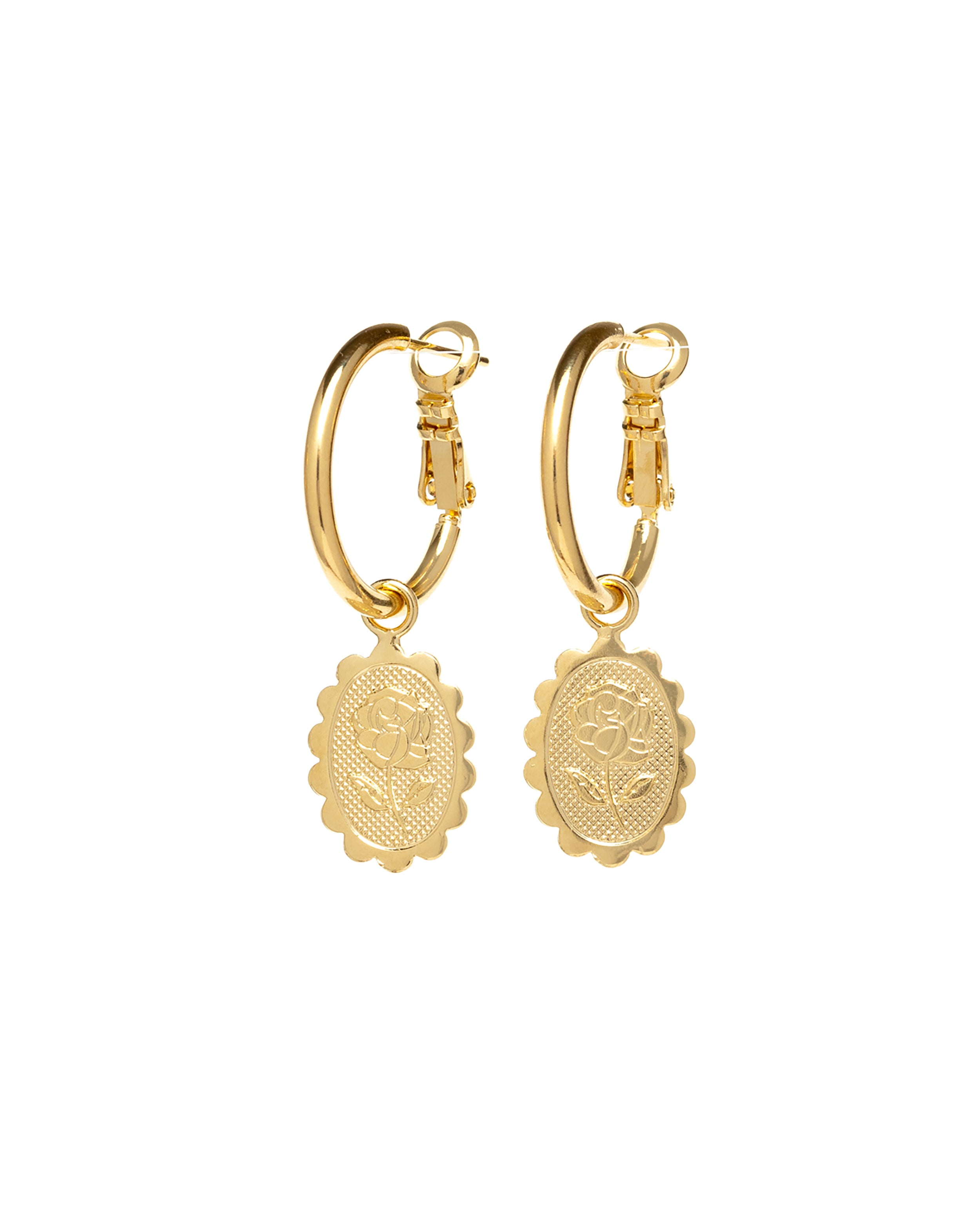 Mini Créoles Thémis Fleurs Or Boucles d'Oreilles Monsieur Simone