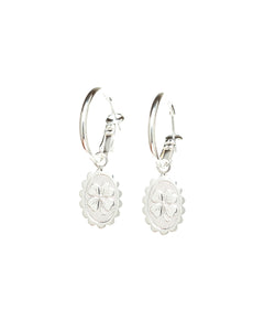 Mini Créoles Thémis Trèfles Argent Boucles d'Oreilles Monsieur Simone
