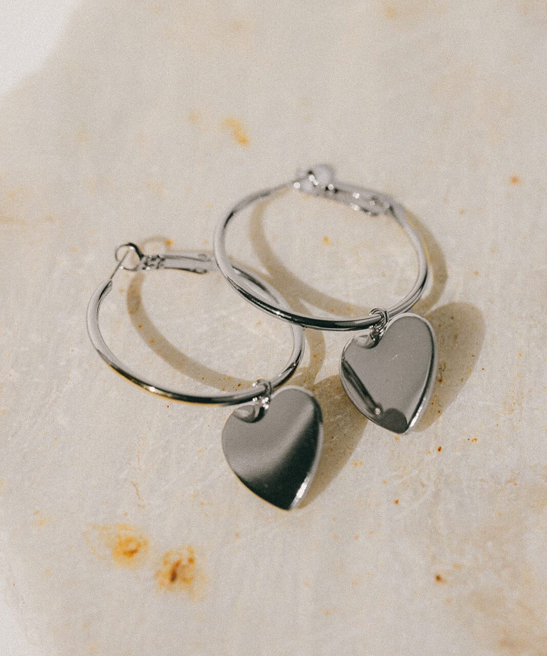 Petites Créoles Aphrodite Argent Coeur Boucles d'Oreilles Monsieur Simone