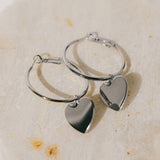 Petites Créoles Aphrodite Argent Coeur Boucles d'Oreilles Monsieur Simone