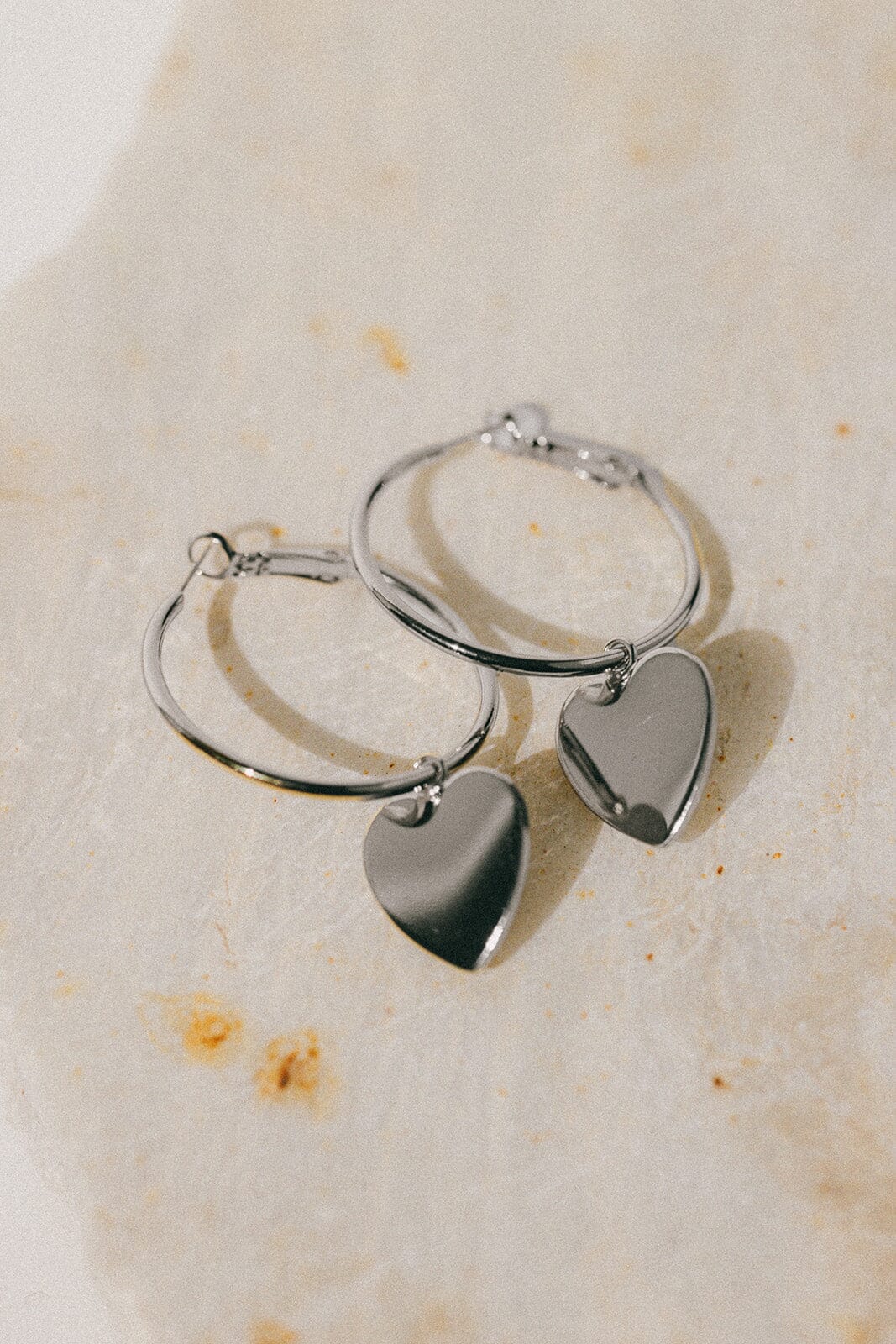 Petites Créoles Aphrodite Argent Coeur Boucles d'Oreilles Monsieur Simone