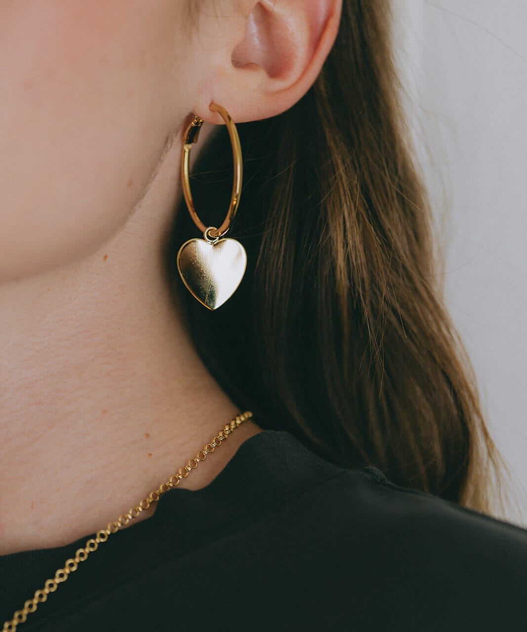 Petites Créoles Aphrodite Argent Coeur Boucles d'Oreilles Monsieur Simone