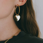Petites Créoles Aphrodite Argent Coeur Boucles d'Oreilles Monsieur Simone