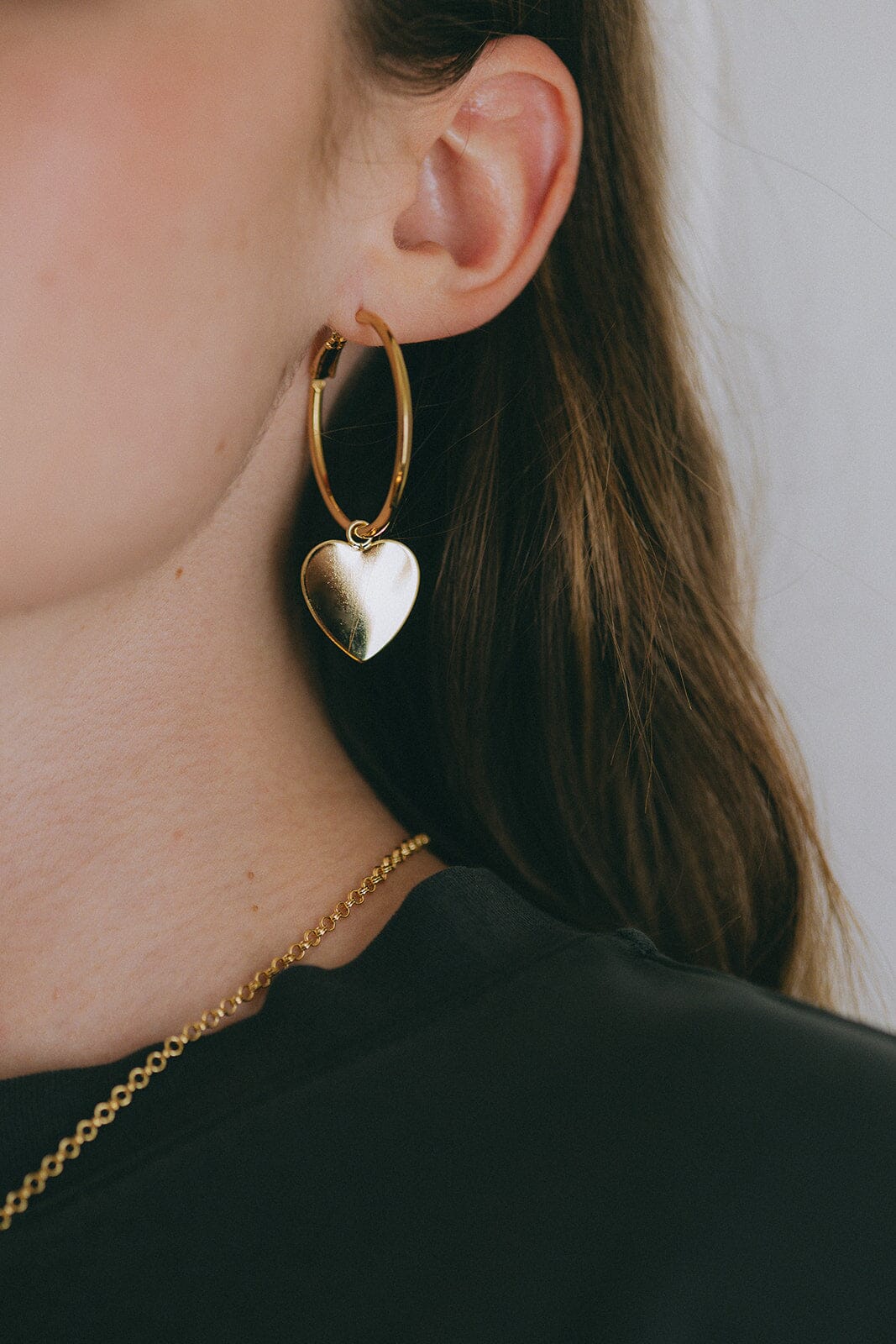 Petites Créoles Aphrodite Argent Coeur Boucles d'Oreilles Monsieur Simone