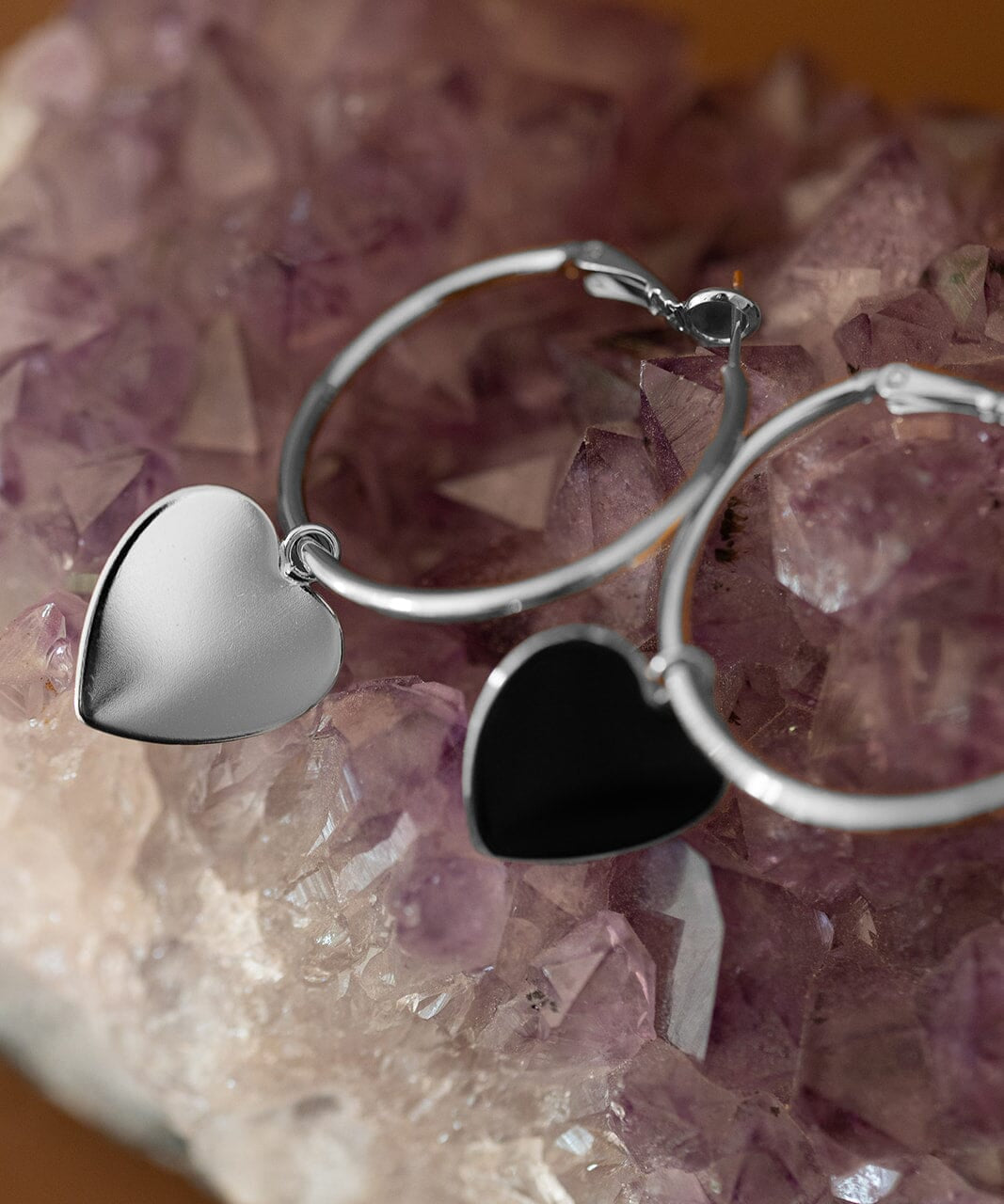 Petites Créoles Aphrodite Argent Coeur Boucles d'Oreilles Monsieur Simone