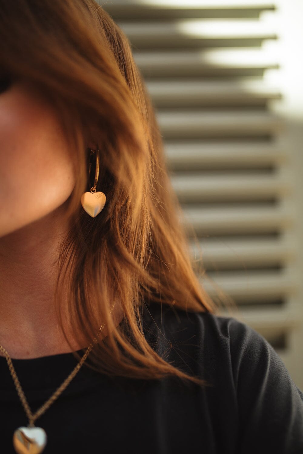 Petites Créoles Aphrodite Or Coeur Boucles d'Oreilles Monsieur Simone