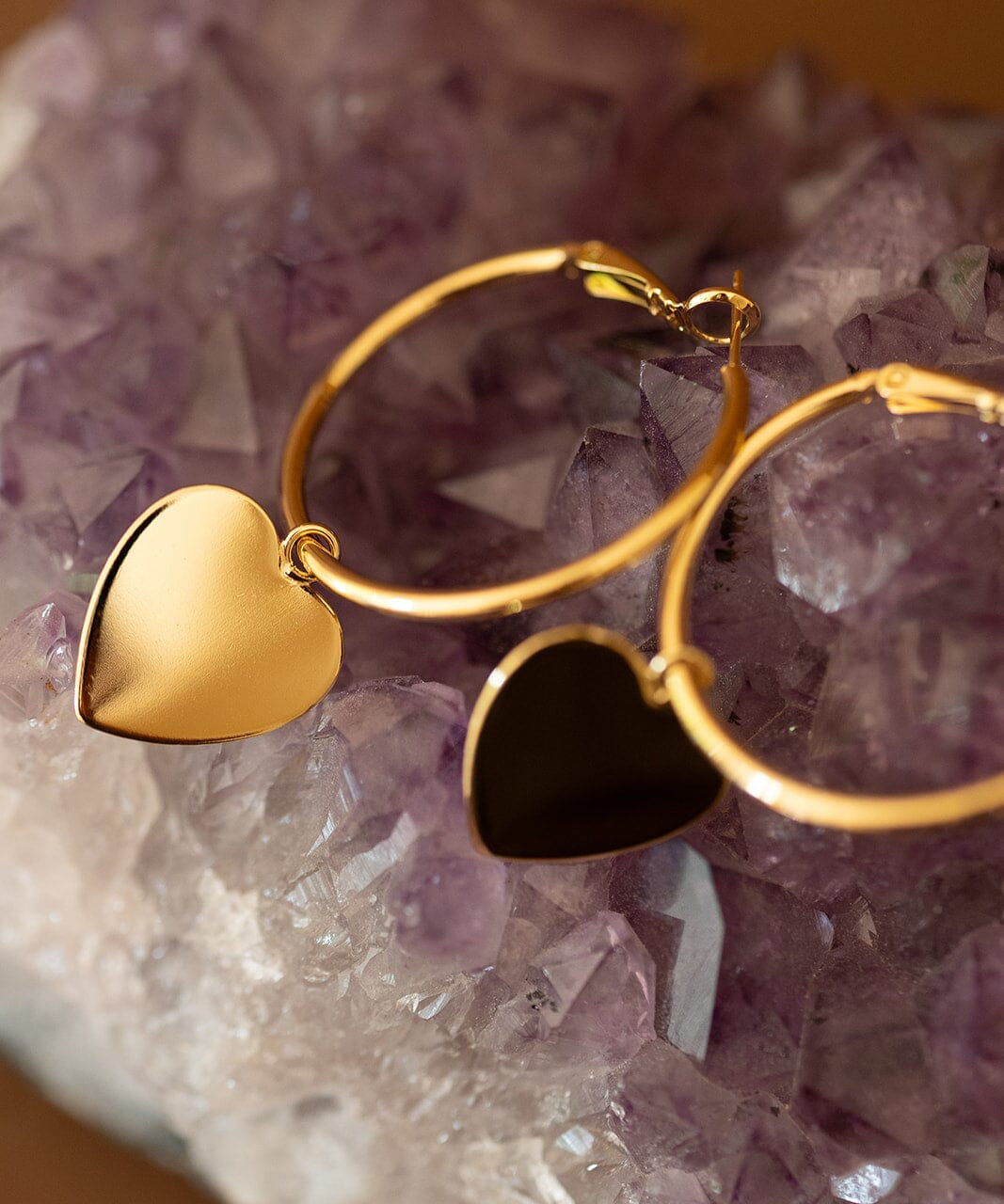 Petites Créoles Aphrodite Or Coeur Boucles d'Oreilles Monsieur Simone