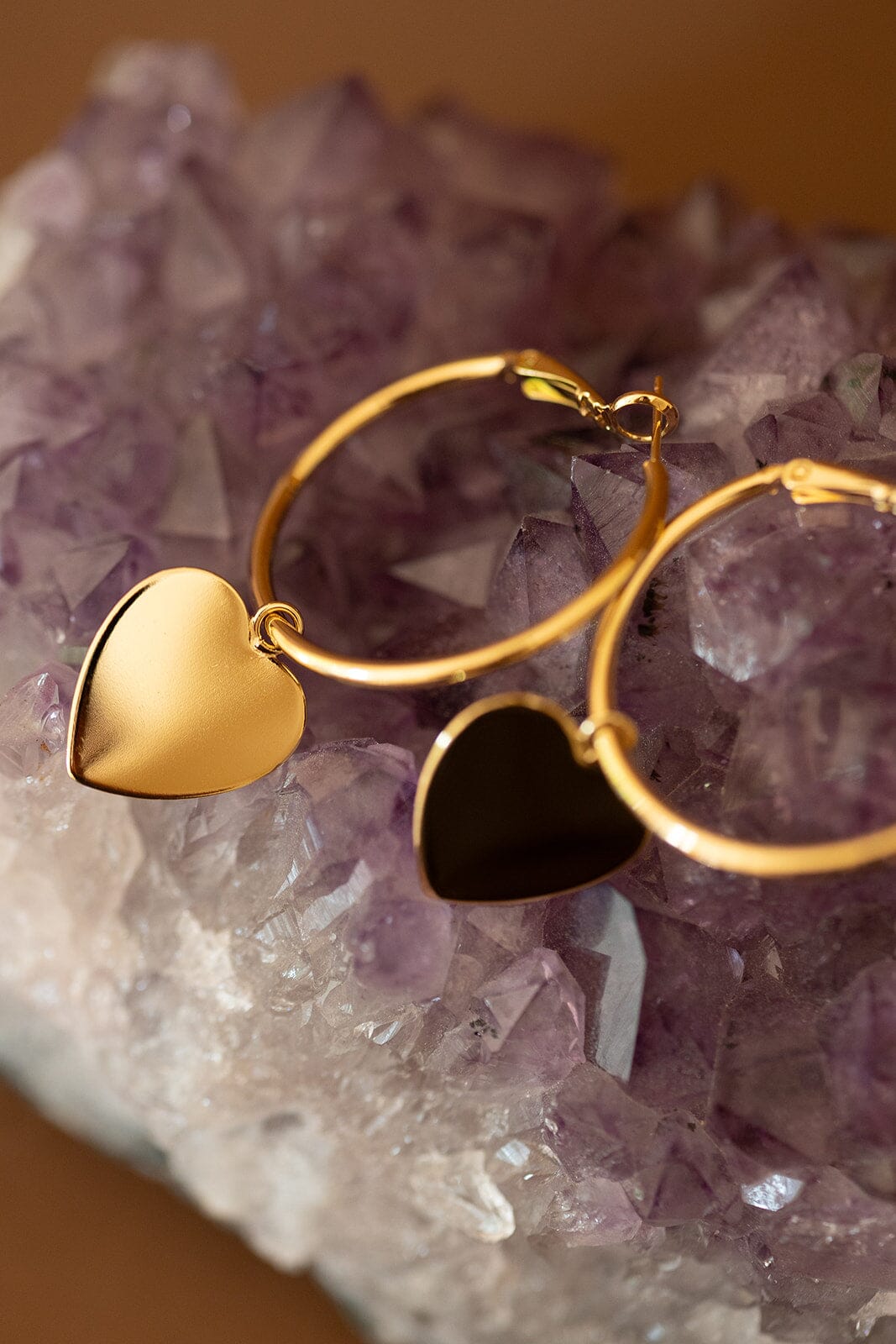 Petites Créoles Aphrodite Or Coeur Boucles d'Oreilles Monsieur Simone