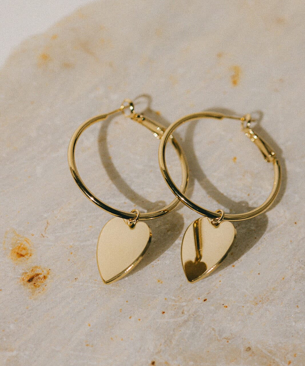 Petites Créoles Aphrodite Or Coeur Boucles d'Oreilles Monsieur Simone