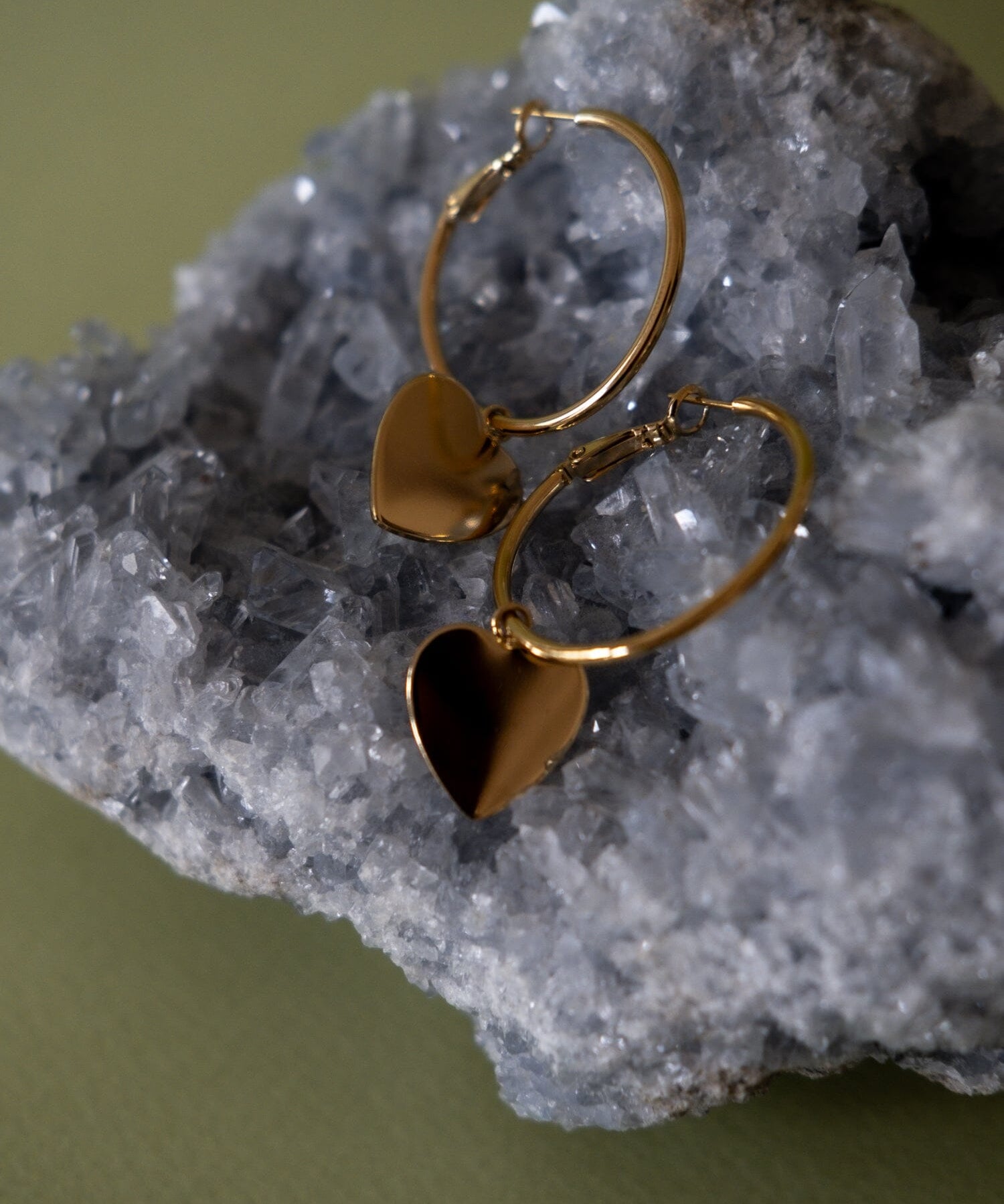 Petites Créoles Aphrodite Or Coeur Boucles d'Oreilles Monsieur Simone