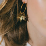 Petites Créoles Chloris Argent Fleurs Boucles d'Oreilles Monsieur Simone