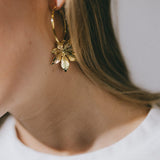 Petites Créoles Chloris Argent Fleurs Boucles d'Oreilles Monsieur Simone