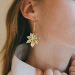Petites Créoles Chloris Argent Fleurs Boucles d'Oreilles Monsieur Simone