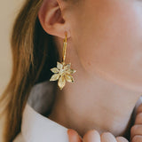 Petites Créoles Chloris Argent Fleurs Boucles d'Oreilles Monsieur Simone