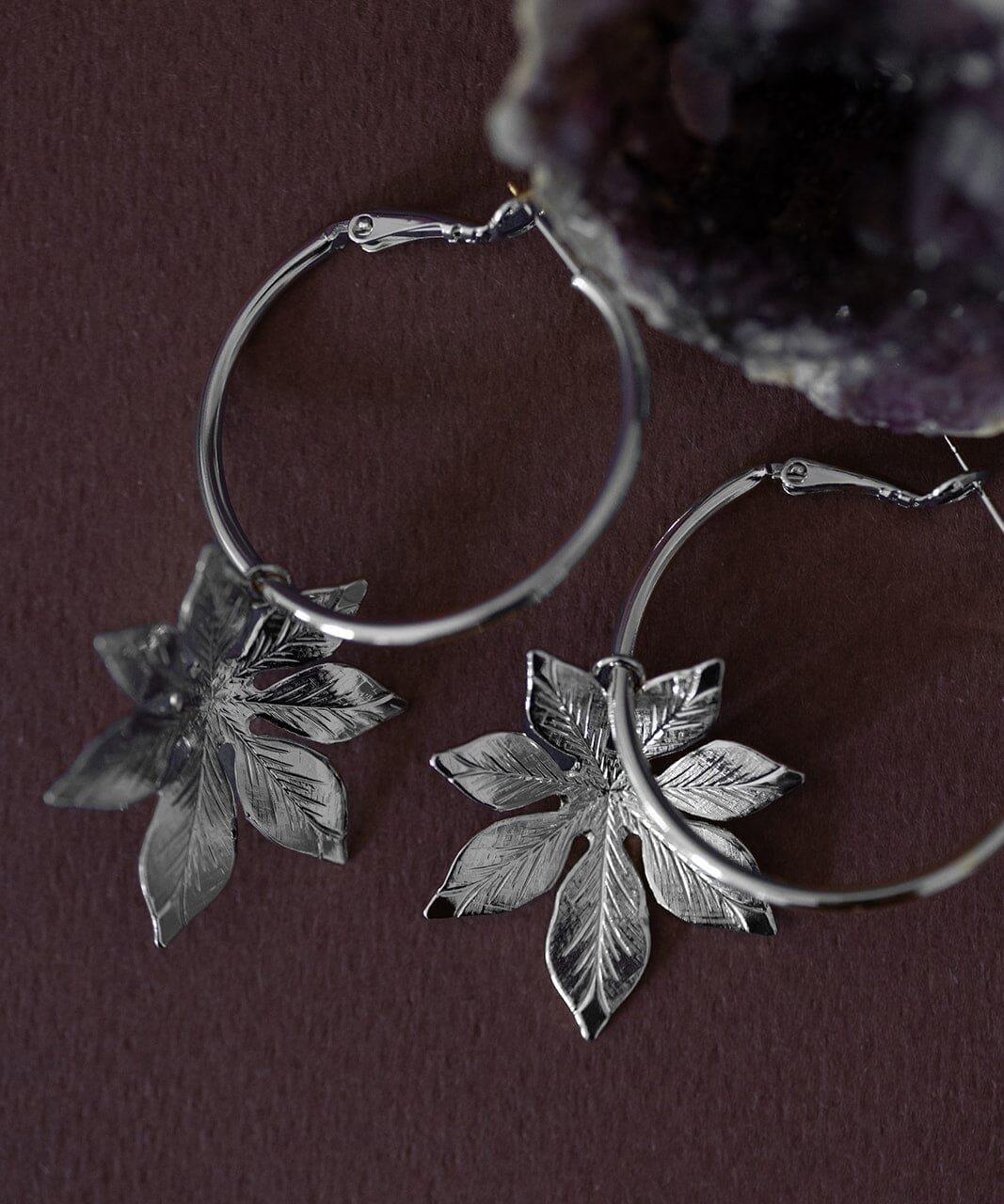 Petites Créoles Chloris Argent Fleurs Boucles d'Oreilles Monsieur Simone