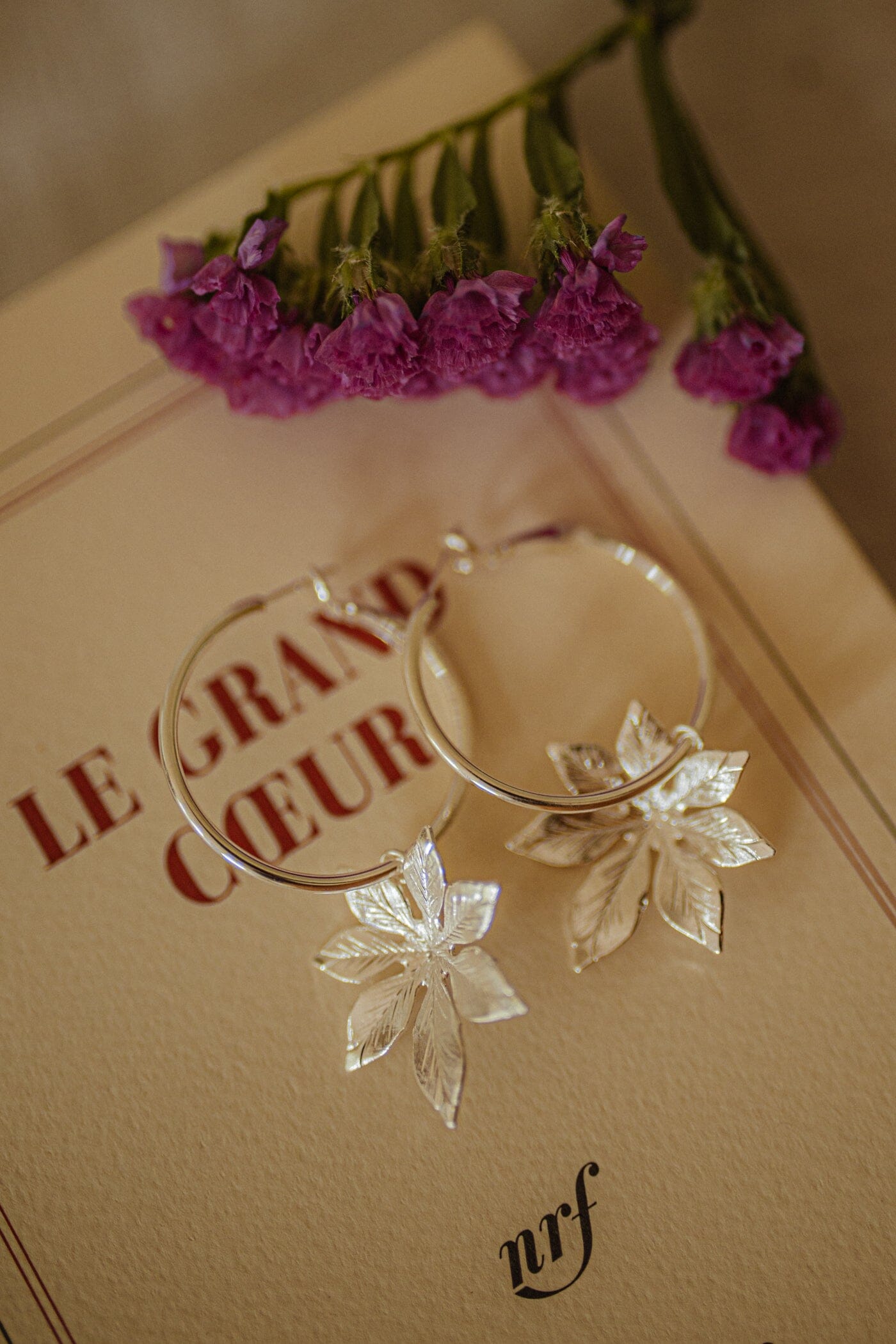 Petites Créoles Chloris Argent Fleurs Boucles d'Oreilles Monsieur Simone