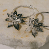 Petites Créoles Chloris Argent Fleurs Boucles d'Oreilles Monsieur Simone