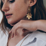 Petites Créoles Chloris Or Fleurs Boucles d'Oreilles Monsieur Simone