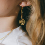 Petites Créoles Léon Argent Trèfles Boucles d'oreilles Monsieur Simone