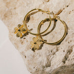 Petites Créoles Léon Or Trèfles Boucles d'oreilles Monsieur Simone