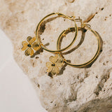 Petites Créoles Léon Or Trèfles Boucles d'oreilles Monsieur Simone